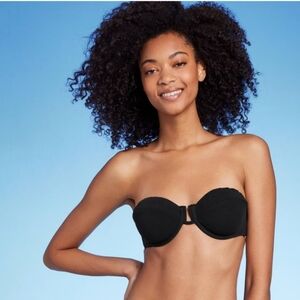 Women's Balconette Underwire Crepe Bikini Top - Shade & Shore Black 32B